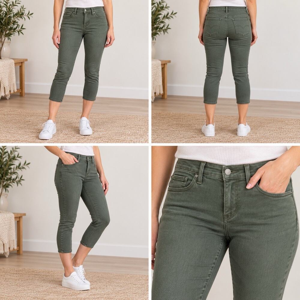 Levi’s 311 Shaping Skinny Capri Women’s 31 Olive Green Jeans